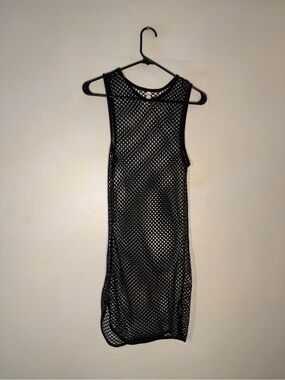 Victoria's Secret Black Open-Knit Fishnet Cover Up